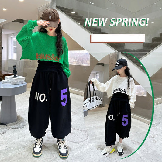 AO0712-22 طقم سبورت بناتي قطني بجي 3 قطع ( بلوزة قطن ناعم + بدي قطن+ بنطلون)