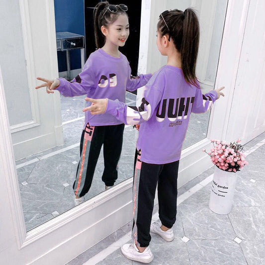 AO1023-59 طقم سبورت( بلوزة + بنطلون)