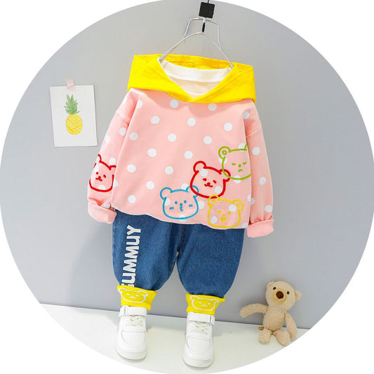 AS-1693G طقم قطعتين ( بلوزة قطنية + بنطلون جينز )