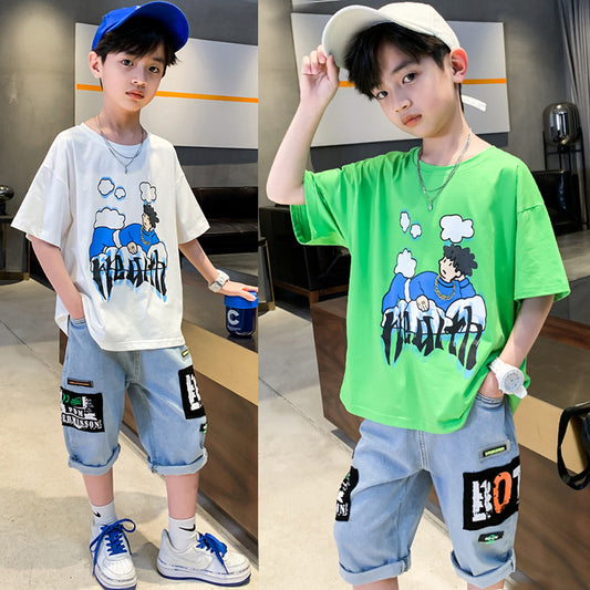 FU14042024-48 طقم ولادي قطعتين ( بلوزة + بنطلون)