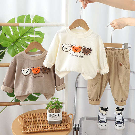 SSX220824-116 طقم ولادي خريفي ربيعي (بلوزة +بنطلون)