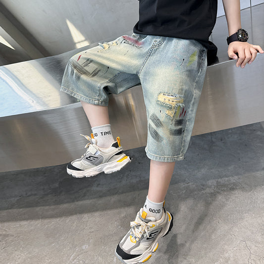 WZH301124-11 شورت جينز ناعم وطويل