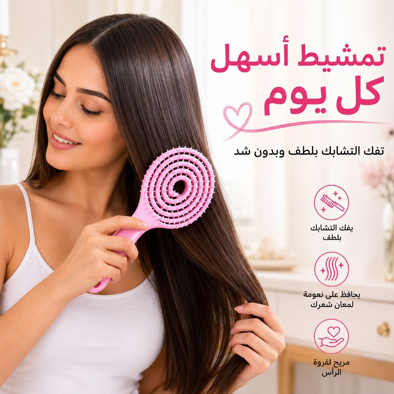 فرشاة شعر دائرية مرنة متعددة الألوان - صورة 5