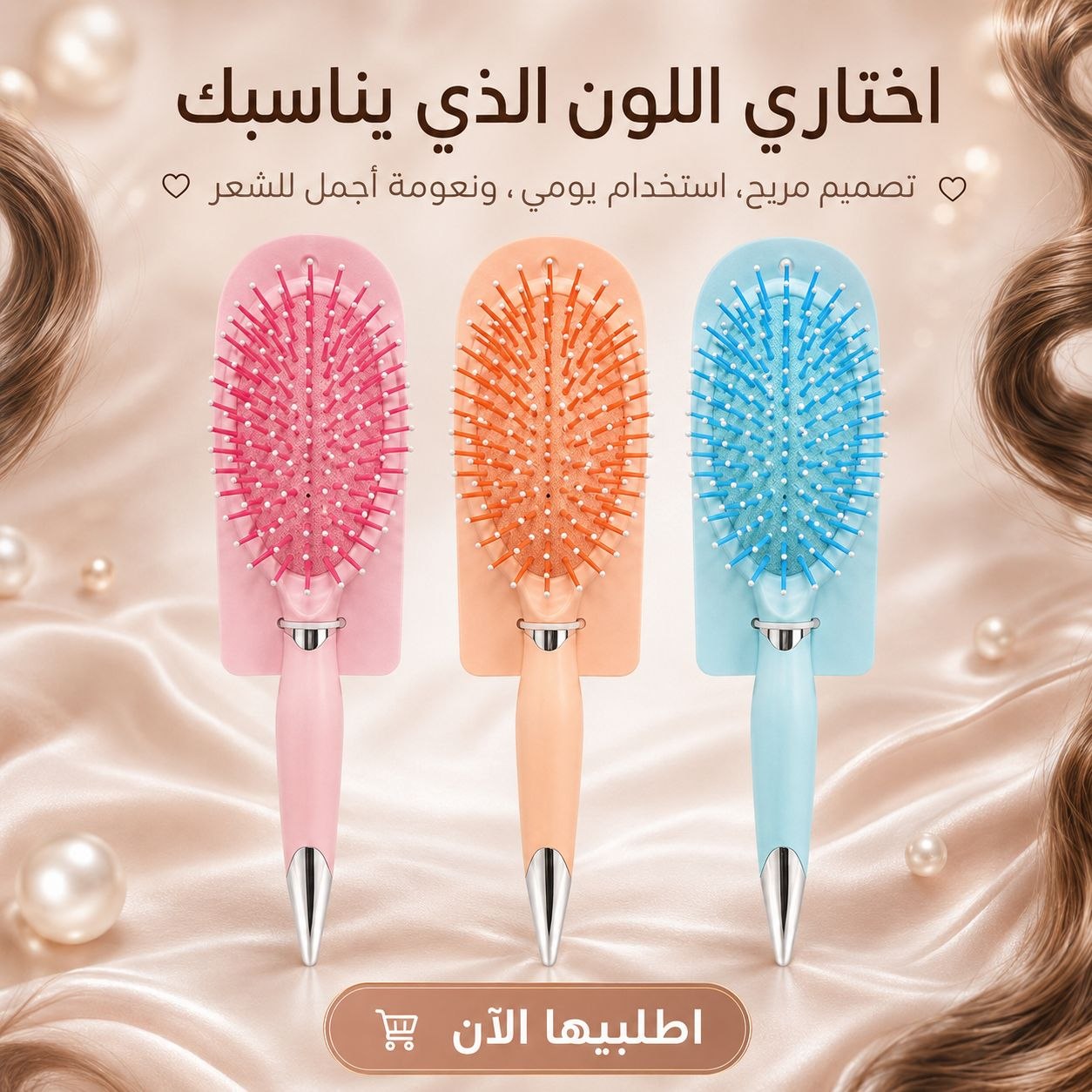 فرشاة شعر ملونة بتصميم مريح - صورة 1