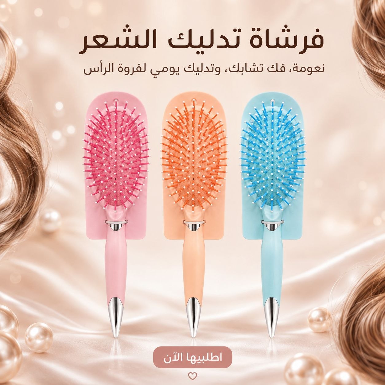 فرشاة شعر ملونة بتصميم مريح - صورة 2