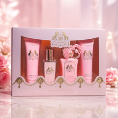 طقم عناية وتعطير V.V.LOVE Royal Pink – مجموعة لوشن وبودي ميست وعطر وشاور MUNSH-20260609-194244-846