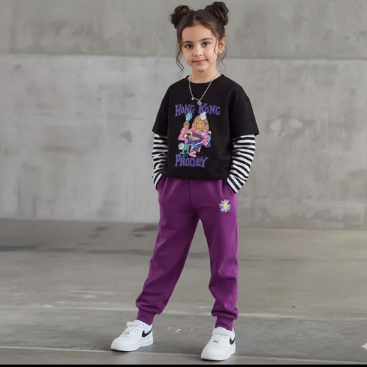 بدلة رياضية قطنية فاخرة (بلوزة + بنطلون ) AO0519-83