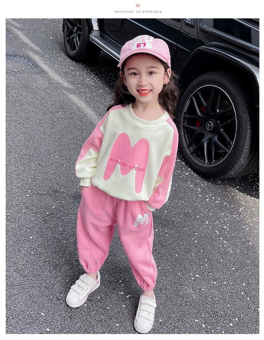 SSN040924-42 طقم ولادي قطن دافي خريفي ربيعي قطعتين (بلوزة + بنطلون )