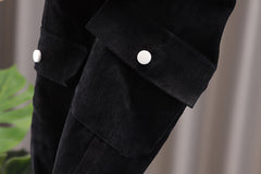 AO0508-107 طقم مخمل قطعتين ( جكيت + بنطلون)
