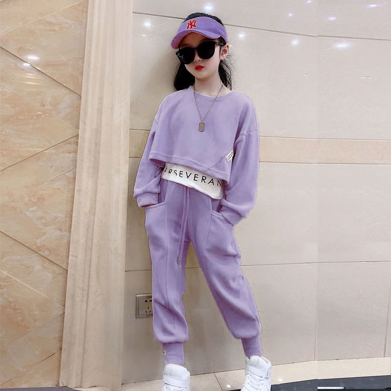 AO0505-37 طقم قطني بناتي ( بلوزة قطعتين + بنطلون )