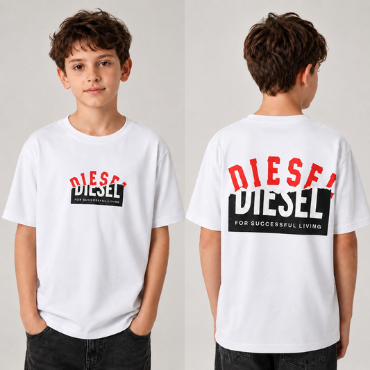 تيشيرت ولادي Diesel صيفي – قطن ناعم بتصميم أمامي وخلف
 Aqa200526-02D