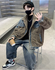 WZH301124-61 طقم شتوي ولادي قطعتين ( جكيت + بنطلون ) مبطن فرو تقيل بالكامل مناسب للثلج والاجواء شديدة البرد