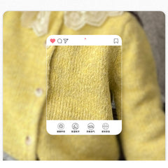 WZH191124-26 طقم قطعتين ( جكيت صوف بالدانتيل + بنطلون جينز )