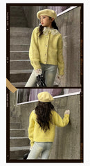 WZH191124-26 طقم قطعتين ( جكيت صوف بالدانتيل + بنطلون جينز )