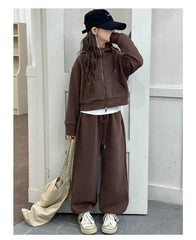 WZH191124-2 ترينج شتوي تقيل مبطن فرو (جكيت+ بنطلون)