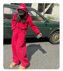 WZH191124-35 بدلة بناتي شتوية سميكة مبطنة فرو قطعتين ( بلوزة + بنطلون)