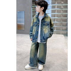 WZH301124-56 طقم جينز قطعتين( جكبت + بنطلون)