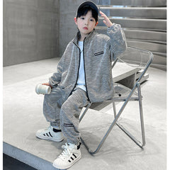 WZ261124-9 بدلة خريفي شتوي مصوفة تقيلة كتير قطعتين ( جكيت + بنطلون)