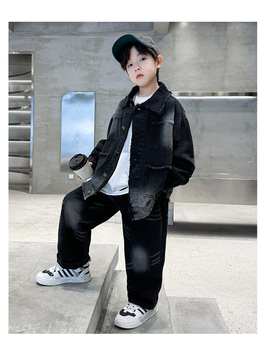 WZH301124-58 طقم  ولادي  جينز قطعتين ( جكيت + بنطلون)