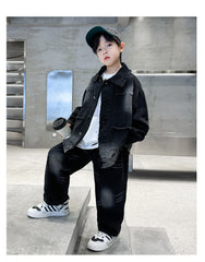 WZH301124-58 طقم  ولادي  جينز قطعتين ( جكيت + بنطلون)