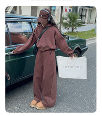 WZH191124-35 بدلة بناتي شتوية سميكة مبطنة فرو قطعتين ( بلوزة + بنطلون)