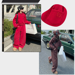 WZH191124-35 بدلة بناتي شتوية سميكة مبطنة فرو قطعتين ( بلوزة + بنطلون)