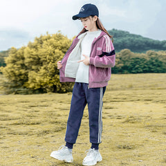 HBC040924-12 طقم شتوي مخمل ومبطن فرو بالكامل قطعتين ( جكيت + بنطلون)