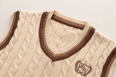 طقم ولادي 4 قطع ( قميص + فست صوف + جرافة + بنطلون ) SSX220824-119