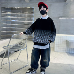 WZH301124-57 طقم ولادي قطعتين ( هودي + بنطلون جينز)