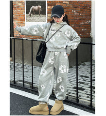 WZH191124-28 بدلة الشتاء والثلوج سميكة مبطنة فرو قطعتين ( بلوزة + بنطلون)