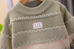 طقم قطعتين ( بلوزة صوف تقيل + بنطلون ) SSX220824-171