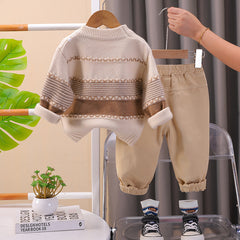 طقم قطعتين ( بلوزة صوف تقيل + بنطلون ) SSX220824-171