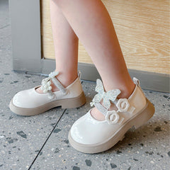 WDY260924-12 حذاء الفراشة بناتي مزين بالستراس للأعياد والمناسبات قالب مريح