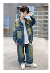 WZH301124-56 طقم جينز قطعتين( جكبت + بنطلون)