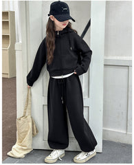 WZH191124-2 ترينج شتوي تقيل مبطن فرو (جكيت+ بنطلون)