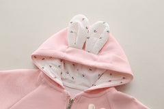 SSN040924-58 طقم بناتي قطن تقيل خريفي ربيعي 3 قطع ( جكيت + بلوزة+ بنطلون)