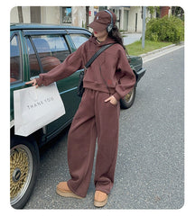 WZH191124-35 بدلة بناتي شتوية سميكة مبطنة فرو قطعتين ( بلوزة + بنطلون)