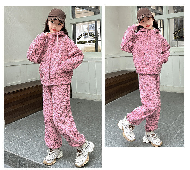 WZH191124-23 بدلة سميكة شتوي مبطنة فرو ( جكيت + بنطلون)