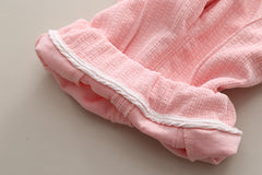 SSN040924-58 طقم بناتي قطن تقيل خريفي ربيعي 3 قطع ( جكيت + بلوزة+ بنطلون)