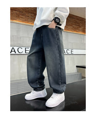 WZH301124-37 بنطلون ولادي جينز شتوي مبطن فرو