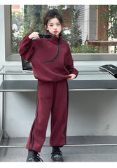 WZH191124-19 بدلة قطن تقيل شتوي ومبطنة من الداخل بالكامل فرو قطعتين ( بلوزة + بنطلون)