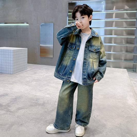 WZH301124-56 طقم جينز قطعتين( جكبت + بنطلون)