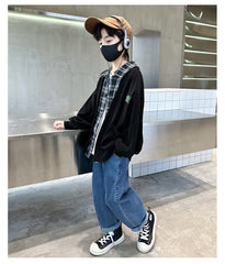 WZH301124-28 جكيت ولادي مع قبة قميص كروهات قطعة وحدة