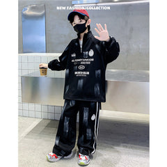 WZH301124-14 ترنج قطن خريفي ربيعي دافي قطعتين ( بلوزة + بنطلون )