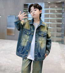 WZH301124-56 طقم جينز قطعتين( جكبت + بنطلون)