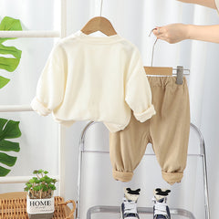 SSX220824-116 طقم ولادي خريفي ربيعي (بلوزة +بنطلون)