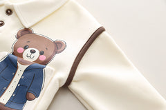 SSX220824-24 طقم ولادي شتوي قطن من جواه فرو تقيل قطعتين ( بلوزة + بنطلون)