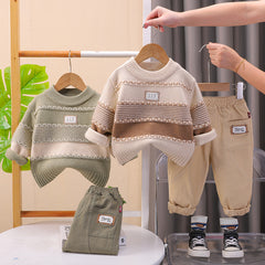 طقم قطعتين ( بلوزة صوف تقيل + بنطلون ) SSX220824-171