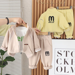 SSX220824-139 ترينج ربيعي خريفي قطن 3 قطع ( جكيت + بلوزة + بنطلون )