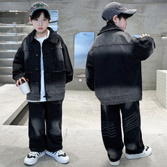 WZH301124-58 طقم  ولادي  جينز قطعتين ( جكيت + بنطلون)